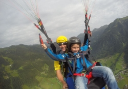 Tandem paragliding with children
